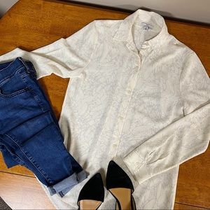 SOLD H by Halston Button Up Blouse White Small